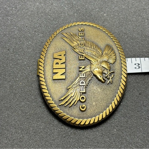NWT NRA Golden Eagles National Rifle Association Belt Buckle W/ Box Certificate - Picture 5 of 6